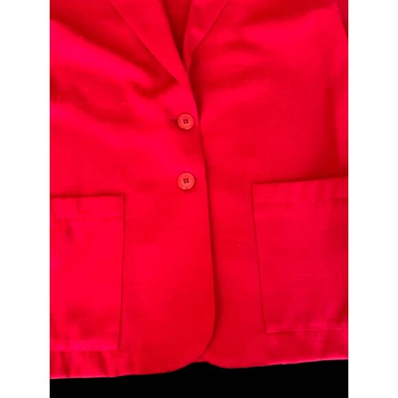 Vintage Briggs 90s Short Sleeve Red V Neck 2 Button Blazer Sz10 - Picture 11 of 12